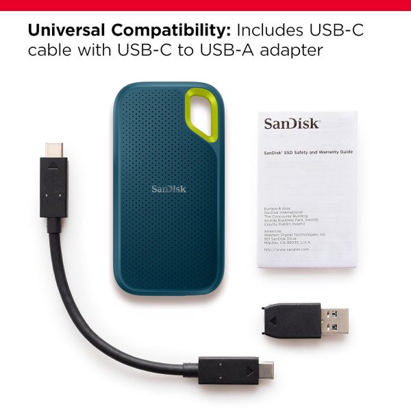 Sandisk Extreme Portable 4TB, 1050MB/s R, 1000MB/s W, 3mtr Drop Protection, IP65 Water/dust Resistance, HW Encryption, PC,MAC & TypeC Smartphone Compatible, 5Y Warranty, External SSD, Monterey Color