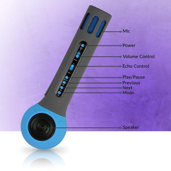 ZEBRONICS -Fun 3 W Bluetooth Speaker, Supporting mSD Card, AUX, Media Control and Mic (Blue)