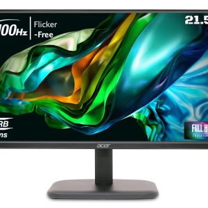 Acer EK220Q 21.5 Inch (54.61 cm) Full HD (1920x1080) Pixels VA Panel LCD Monitor with LED Back Light I 1 MS VRB, 100Hz Refresh I 250 Nits I HDMI & VGA Ports with HDMI Cable I Eye Care Features (Black)