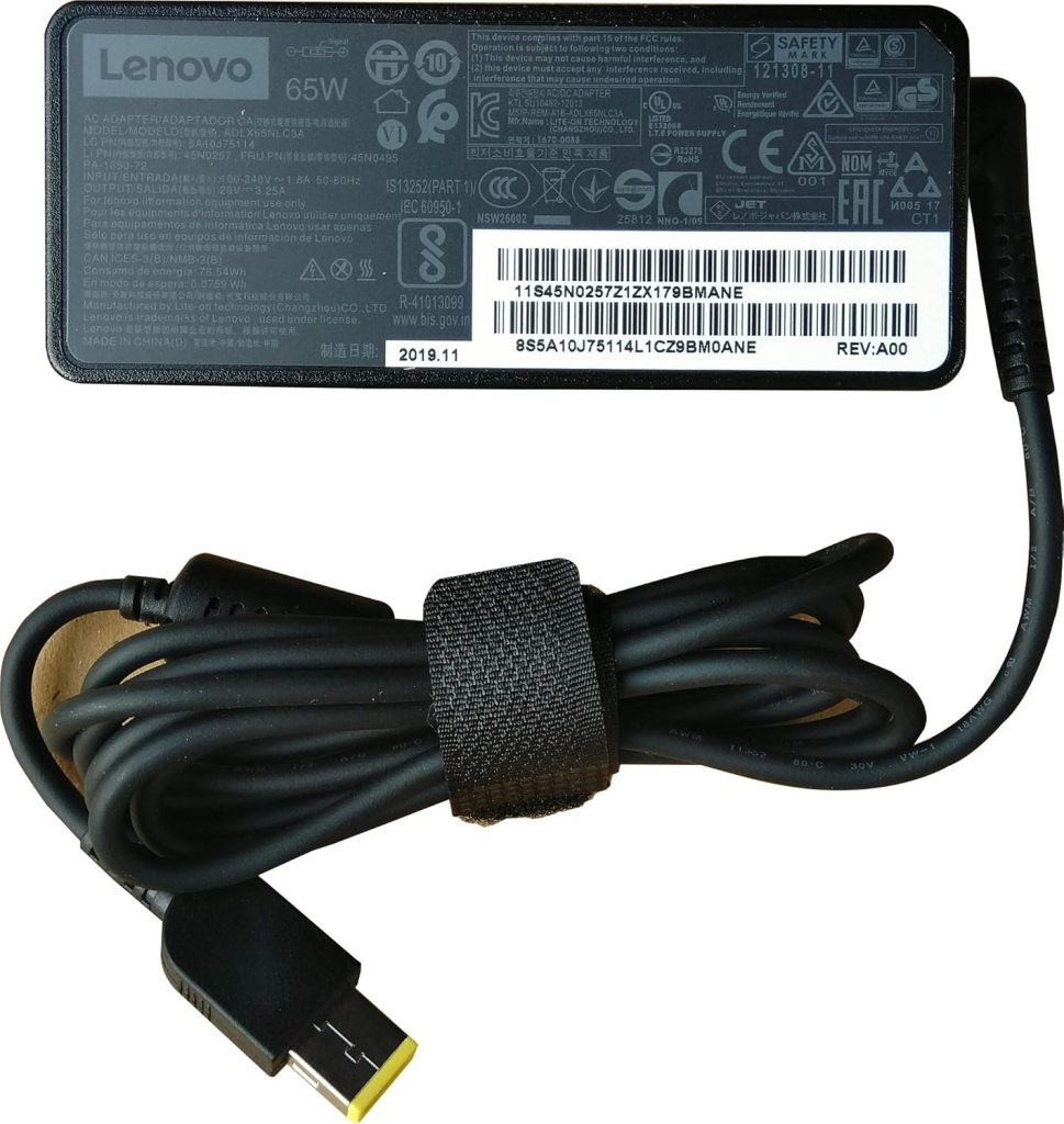 Lenovo Original 65W 20V 3.25A Slim Tip Rectangular Pin Laptop Adapter Charger for IdeaPad G500S