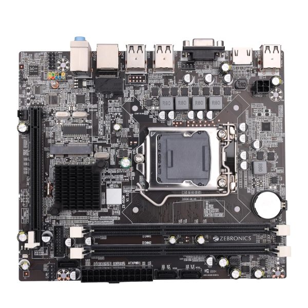 ZEBRONICS H55 Micro-ATX Motherboard for LGA 1156 Socket, Supports Intel 1st Generation Processors, DDR3 1333 MHz, Ports (RJ45 | SATA | USB | HDMI | VGA)