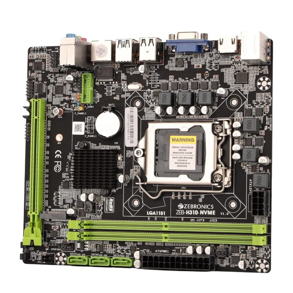 ZEBRONICS Z310 NVMe Micro-ATX Motherboard for LGA 1151 Socket, Supports Intel 6th, 7th, 8th & 9th Generation Processors, NVMe M.2 Slot, 5.1 Audio, DDR4 2666 MHz, Ports (RJ45 | SATA | USB 3.0 | HDMI)