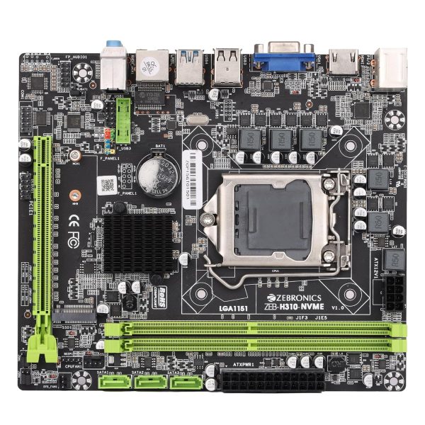 ZEBRONICS Z310 NVMe Micro-ATX Motherboard for LGA 1151 Socket, Supports Intel 6th, 7th, 8th & 9th Generation Processors, NVMe M.2 Slot, 5.1 Audio, DDR4 2666 MHz, Ports (RJ45 | SATA | USB 3.0 | HDMI)