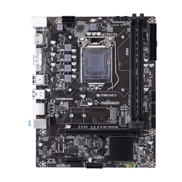 ZEBRONICS H310 D4M2 Micro-ATX Motherboard for LGA 1151 Socket, Supports Intel 8th & 9th Generation Processors, NVMe M.2 Slot, 5.1 Audio, DDR4 2666 MHz, Ports (RJ45 | SATA | USB 3.0 | HDMI | DP)