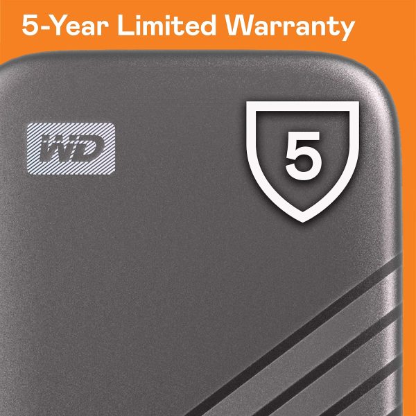 Western Digital 1TB My Passport Portable SSD, 1050MB/s R, 1000MB/s W, Upto 2 Meter Drop Protection, HW Encryption, Type-C Cable & Type-A Adaptor, for PC&Mac, Space Grey, 5Y Warranty, External SSD