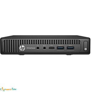 (Refurbished) HP EliteDesk 800 G2 Mini PC (Intel Core i3 6th gen, 8 GB DDR4 RAM, 256 GB SSD, Windows 11, MS Office, WiFi, Integrated Graphics, USB, DP) Black