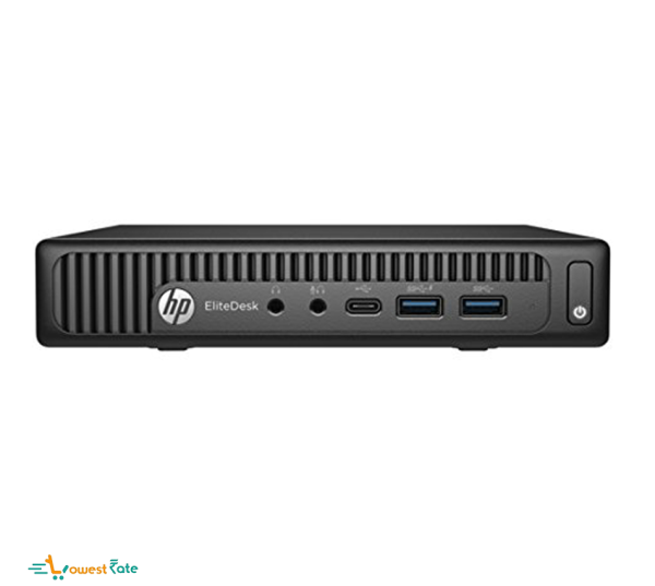 (Refurbished) HP EliteDesk 800 G2 Mini PC (Intel Core i3 6th gen, 8 GB DDR4 RAM, 256 GB SSD, Windows 11, MS Office, WiFi, Integrated Graphics, USB, DP) Black