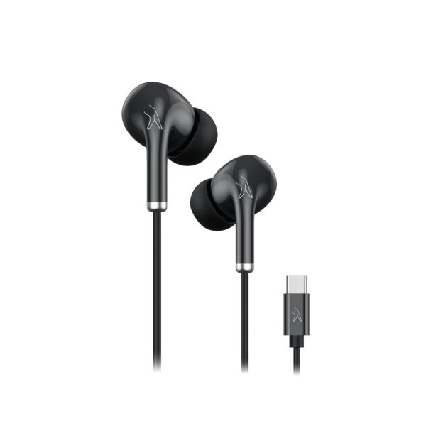 FINGERS AudioPop-C in-ear Wired Earphone with Type-C connector (Powerful Bass with 10 mm Neodymium drivers | in-Built Mic with Controller | 1.2 m sturdy cable | FREE Zip Case) - Classic Black