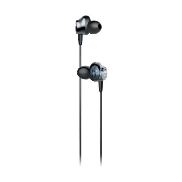 Philips Audio TAPN505 Bluetooth Wireless in Ear Earphones with Mic, Active Noise Cancellation, Google Assistant, Hi-Res Audio, 14 Hr Playtime, 12.2 mm Drivers, Line-in Cable (Black)