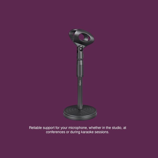 FINGERS Mic Stand-11 (Microphone Stand with Adjustable Height 23 cm to 33.5 cm and Robust base)