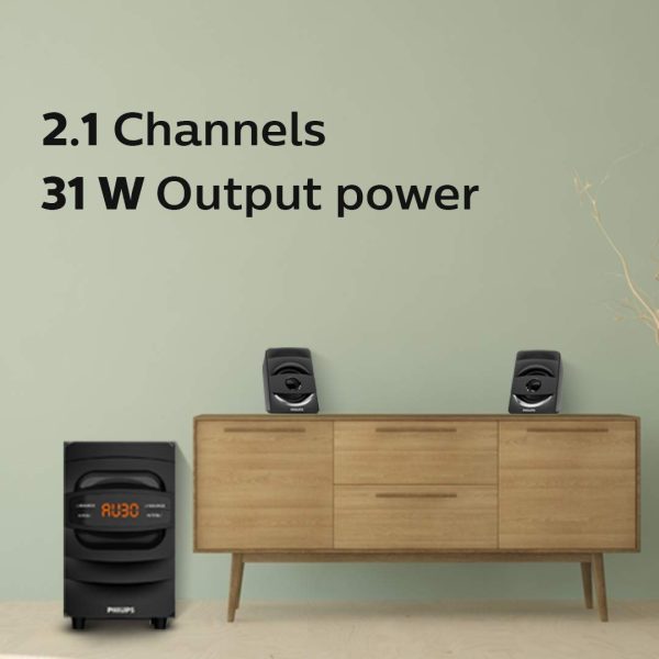 Philips Audio MMS2625B 2.1 Channel, Bluetooth connectivity, Wired Multimedia Computer Speaker - Black