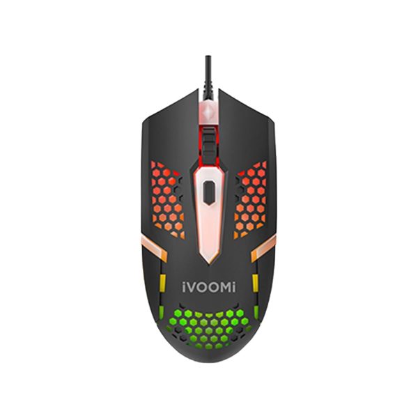 iVOOMi Rainbow Lighted Wired 4 button Gaming Mouse |1500 DPI sensor works on most surfaces | Durable cable, plug & play |10 million click lifespan | Compatible MacBook | Win, Android |1 year Warranty