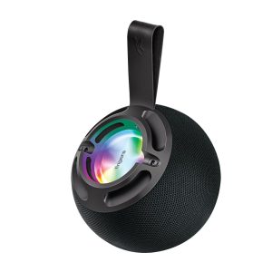 FINGERS GlobeSound Portable Wireless Speaker with 10W and 10 hours Playtime, Immersive Sound, Mesmerizing RGB Lights, Multi-Connectivity Modes with Type C Charging (Rich Black)