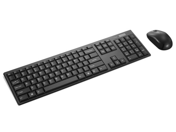 Lenovo 100 Wireless Keyboard and Mouse Set, Ambidextrous 1000 DPI Mouse Optical Sensor, upto 3M clicks, Ultra slim water resistant keyboard, 2.4 GHz Wireless Nano USB, upto 1yr battery life GX30L66303