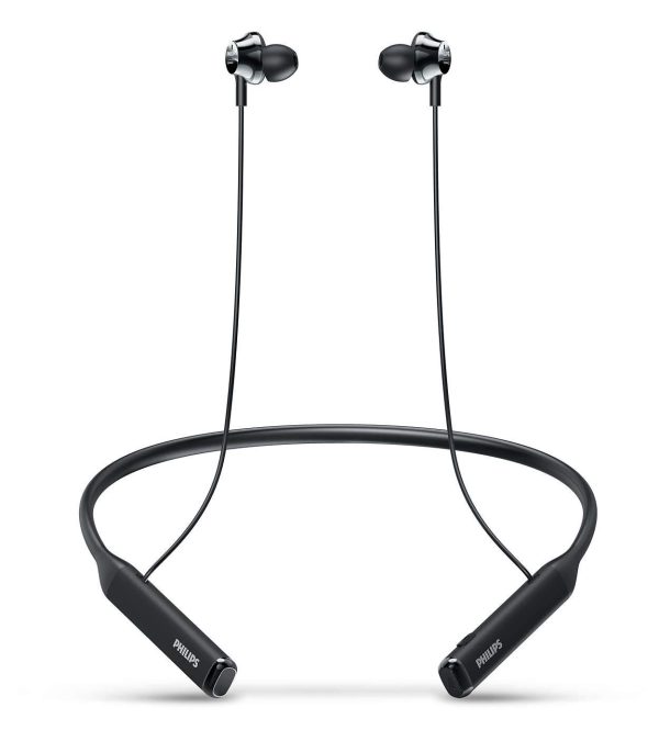 Philips Audios Performance TAPN402BK in-Ear Neckband Bluetooth Earphones with IPX4 Splash-Proof Design, Upto 14H Playtime, Built-in Mic & Deep Bass (Black)