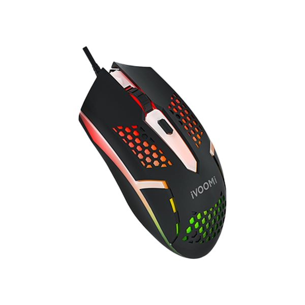 iVOOMi Rainbow Lighted Wired 4 button Gaming Mouse |1500 DPI sensor works on most surfaces | Durable cable, plug & play |10 million click lifespan | Compatible MacBook | Win, Android |1 year Warranty