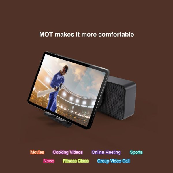 FINGERS Mini MOT (My-Own-TV) Portable Speaker-Cum-Mobile Stand with Rotating 360-degree (Dazzling RGB Lights | 6-Hours Big Playback Time | Built-in Mic for Hands-Free Calls) - Rich Black