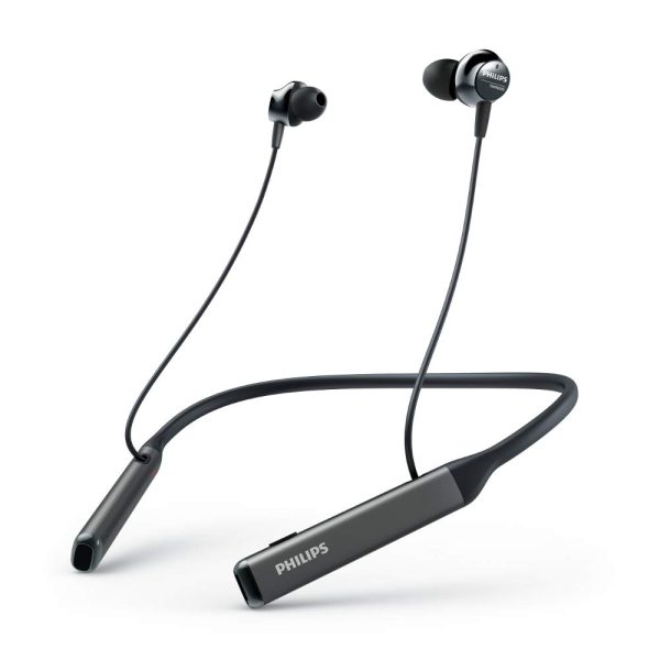 Philips Audio TAPN505 Bluetooth Wireless in Ear Earphones with Mic, Active Noise Cancellation, Google Assistant, Hi-Res Audio, 14 Hr Playtime, 12.2 mm Drivers, Line-in Cable (Black)