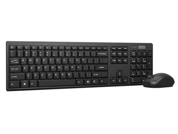 Lenovo 100 Wireless Keyboard and Mouse Set, Ambidextrous 1000 DPI Mouse Optical Sensor, upto 3M clicks, Ultra slim water resistant keyboard, 2.4 GHz Wireless Nano USB, upto 1yr battery life GX30L66303