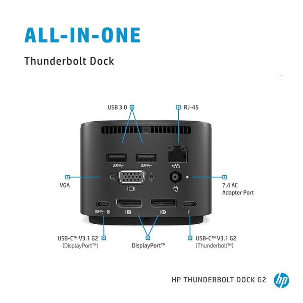 HP Thunderbolt Dock G2 with Combo Cable