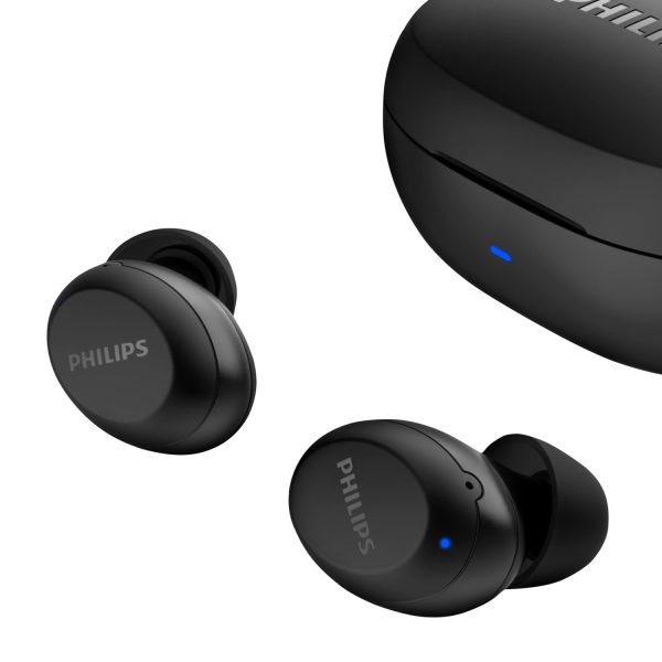 Philips Audio TWS Bluetooth Truly Wireless in Ear Earbuds with Mic IPX5, Touch Control, 18 Hr Playtime (6+12), C-Type Charging (TAT1235, Black)