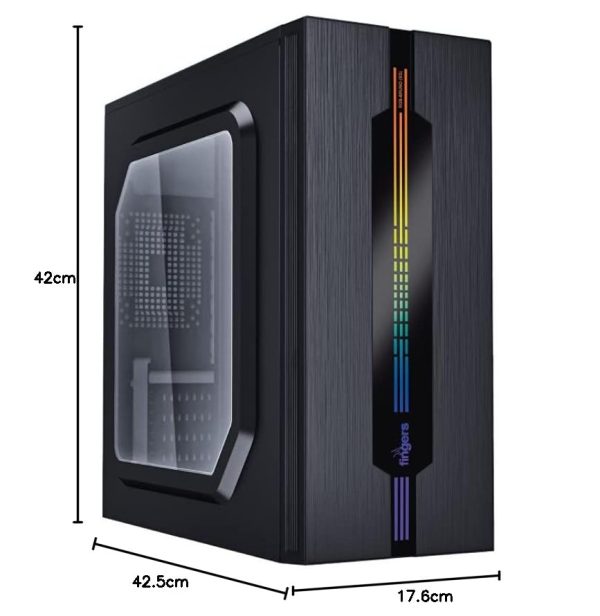 Fingers RGB-Bruno (SG) Computer Case (with Side Transparent Glass | Full ATX PC Cabinet with ARGB LEDs)