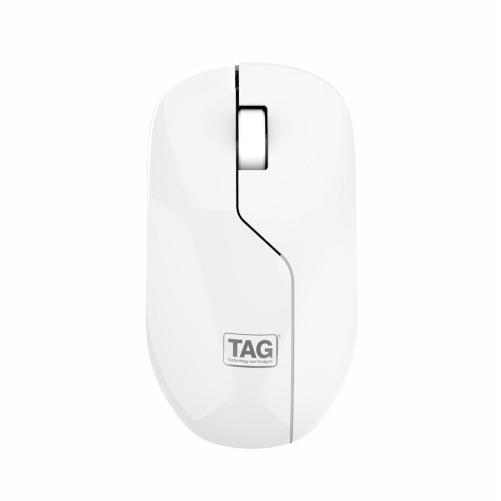 TAG WM600 Wireless Mouse | 1200 DPI Optical Sensor | 2.4 GHz USB Nano Receiver Connectivity | 10m Range | Ergonomic Design | Plug and Play Usage | Compatible with PC, Laptop, Mac (White)