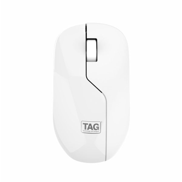 TAG WM600 Wireless Mouse | 1200 DPI Optical Sensor | 2.4 GHz USB Nano Receiver Connectivity | 10m Range | Ergonomic Design | Plug and Play Usage | Compatible with PC, Laptop, Mac (White)