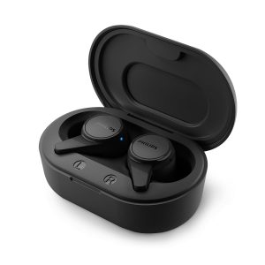 Philips Audio TWS TAT1207BK True Wireless Earbuds with IPX4 Water Resistance, 18 Hour Playtime (6+12), C-Type Charging and Voice Assistant (Black)