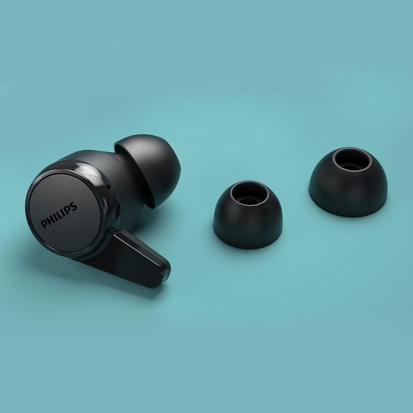 Philips Audio TWS TAT1207BK True Wireless Earbuds with IPX4 Water Resistance, 18 Hour Playtime (6+12), C-Type Charging and Voice Assistant (Black)