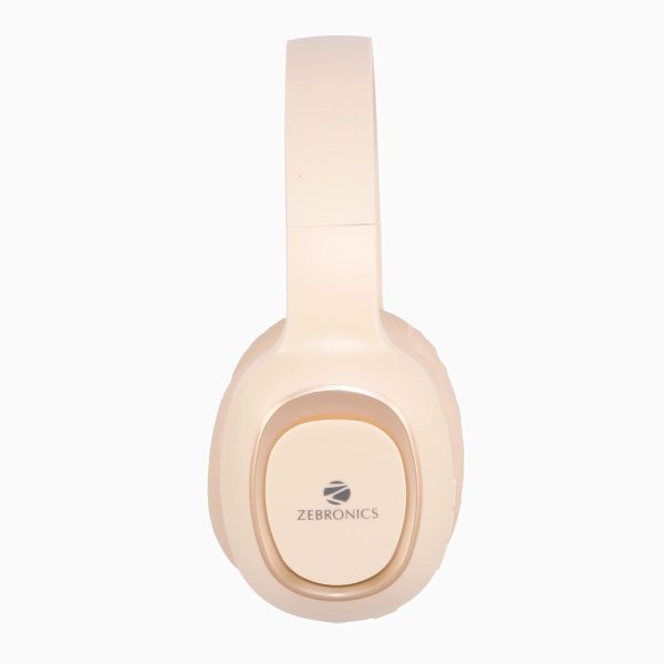 Zebronics Zeb - Paradise Bluetooth Wireless On Ear Headphones With Mic Comes With 40Mm Drivers, Aux Connectivity, Built In Fm, Call Function, 15Hrs* Playback Time And Supports Micro Sd Card (Beige)