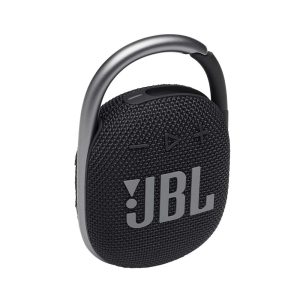 JBL Clip 4, Wireless Ultra Portable Bluetooth Speaker, Pro Sound, Integrated Carabiner, Vibrant Colors with Rugged Fabric Design, Dust & Waterproof, Type C (without Mic, Black)