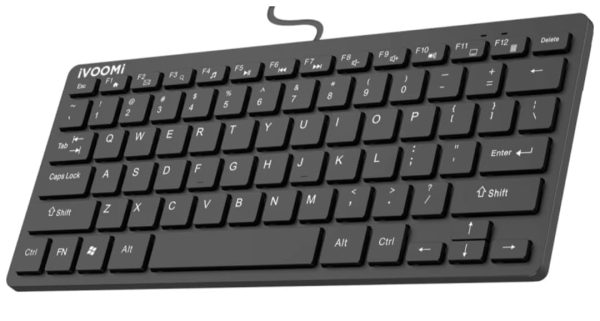 IVOOMI USB Mini Keyboard, Silver Color with Multimedia hot Key (Model: Venom IV-WU201) (Black)