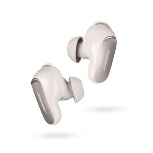 Bose New Quietcomfort Ultra Wireless Noise Cancelling in Ear Earbuds, Bluetooth Noise Cancelling Earbuds with Spatial Audio and World-Class Noise Cancellation, White Smoke