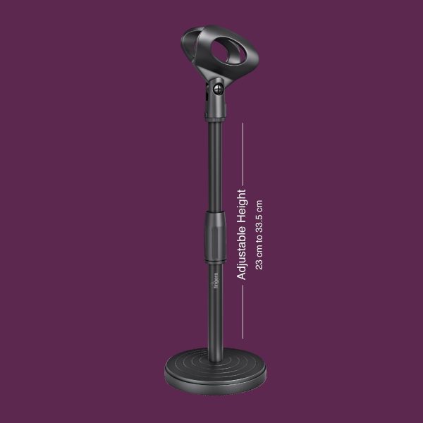 FINGERS Mic Stand-11 (Microphone Stand with Adjustable Height 23 cm to 33.5 cm and Robust base)