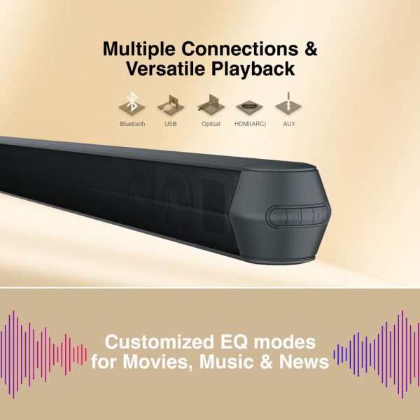 FINGERS Octane-65 Multimedia Sound Bar with Powerful 65 Watts, 2.0 Channel, Bluetooth, USB, AUX, Optical, HDMI ARC, Wall Mountable & Remote Control