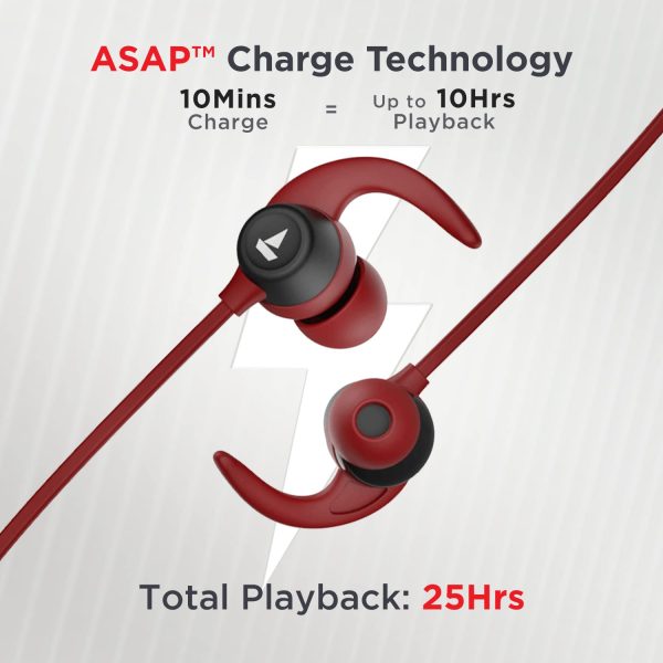 boAt Rockerz 255 Neo Bluetooth Wireless in Ear Earphones with Mic with Enx- Tech, Smart Magnetic Buds, ASAP- Charge, Upto 25 Hours Playback, 12MM Drivers, Beast Mode, Dual Pairing (Maroon Madness)