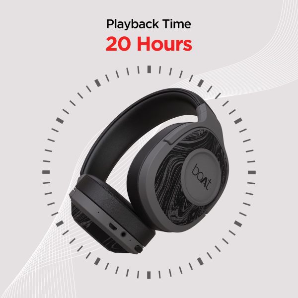 About this item Playback- The mighty 500mAh battery capacity offers a superior playback time of up to 20 Hours Drivers- Its 50mm dynamic drivers help pump out immersive audio all day long Ear Cushions- It has been ergonomically designed and structured as an over-ear headphone to provide the best user experience with its plush padded ear cushions. Physical Noise Isolation- It comes with physical Noise Isolation feature for pure audio bliss Connectivity- Tap into instant wireless connectivity with the latest Bluetooth V5.0 Dual Modes- It comes with dual connectivity, wireless via its bluetooth and wired with its aux port 1 year warranty from the date of purchase