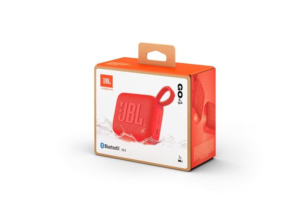 JBL Go 4, Wireless Ultra Portable Bluetooth Speaker, Pro Sound, Vibrant Colors, Water & Dust Proof, Type C (Without Mic, Red)