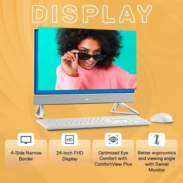 Dell All-in-One PC Inspiron 5410, Intel Core i5-1235U Processor/ 8GB/ 512GB/ 23.8" (60.45cm) FHD/Windows 11 + MSO'21/ Pro Wireless Keyboard + Mouse/ 3 Years Onsite Hardware Service/White/ 5.39kg