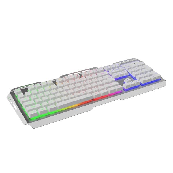 ZEBRONICS New Launch TRANSFORMER PRO Gaming Wireless Keyboard & Mouse Combo with 2.4GHz, Aluminum Body, Built in Battery, MultiColor LED Modes, Type C, Double shot Keycaps, up to 4000 DPI (White)