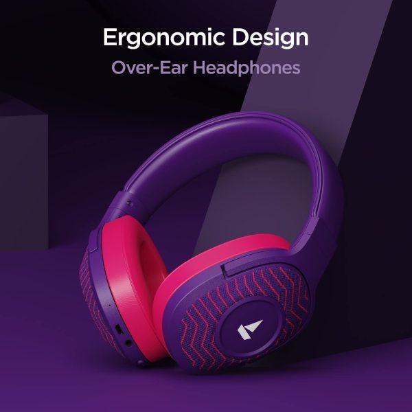 boAt Rockerz 558 Sunburn Edition with 50MM Drivers, 20 Hours Playback, Physical Noise Isolation and Soft Padded Earcups Over Ear Wireless Headphone(Techno Purple)