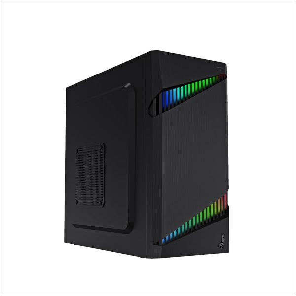 FINGERS Dual-Dazzle Micro ATX PC Cabinet (Dual ARGB LED Stripes with 7 Breathing Colours & 9 pre-Set Modes, Bundled with High-Performance SMPS