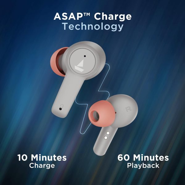 boAt Airdopes 411ANC in Ear TWS Earbuds with Active NoiseCancellation, upto 17.5 Hours Playback and ASAP Charge(Grey Hurricane)