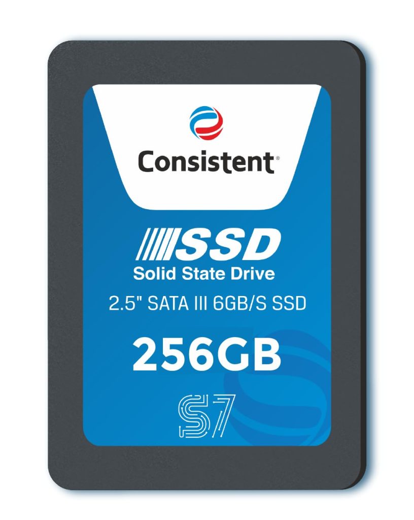 Consistent SSD 256GB 2.5 Inch SATA Internal SSD - Read: 550MB/s & Write: 500MB/s - Solid-State Drive 5 Year Warranty (256, GB)