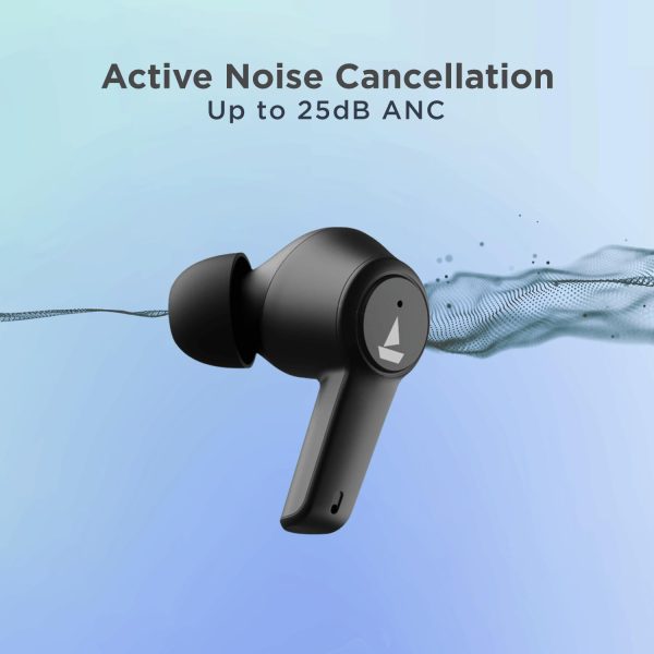 boAt Airdopes 411ANC in Ear TWS Earbuds with Active NoiseCancellation, Upto 17.5 Hours Playback and ASAP Charge(Black Storm)