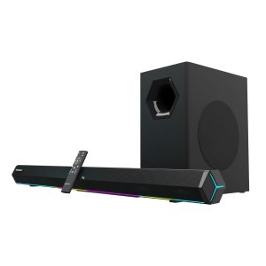 ZEBRONICS JUKE BAR 6100DWS PRO 240W with Multi Connectivity (BT 5.0 | HDMI (ARC) |Optical in | USB | AUX),Wireless Subwoofer,RGB LED Lights, Wall Mountable Sound Bar with Virtual 5.1 and LED Display