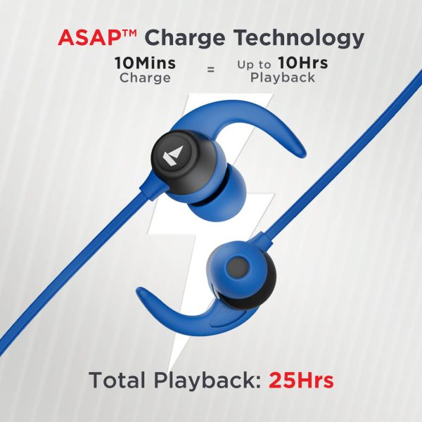 boAt Rockerz 255 Neo in-Ear Bluetooth Neckband with Mic with ENx Tech, Smart Magnetic Buds, ASAP Charge, Upto 25 Hours Playback, 12MM Drivers, Beast Mode, Dual Pairing (Furious Blue)