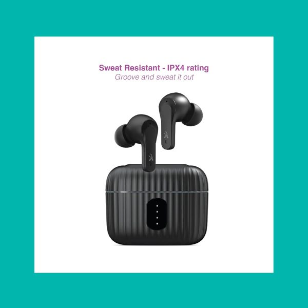 FINGERS EarTunes-5 in Ear Earbuds [ 24-hours Total Playtime, IPX4 rating, Built-in Mic with SNC™ (Surround Noise Cancellation) Technology, Voice Assistant, Touch Controls] (Matte Black)