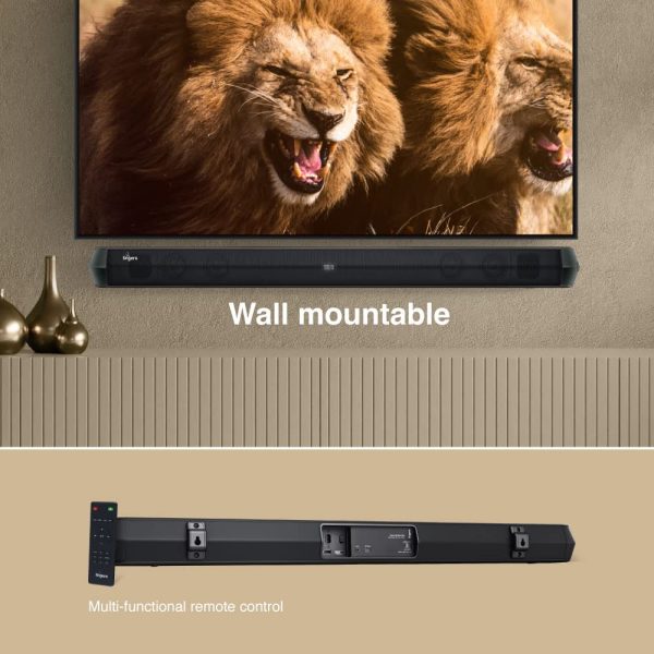 FINGERS Octane-65 Multimedia Sound Bar with Powerful 65 Watts, 2.0 Channel, Bluetooth, USB, AUX, Optical, HDMI ARC, Wall Mountable & Remote Control